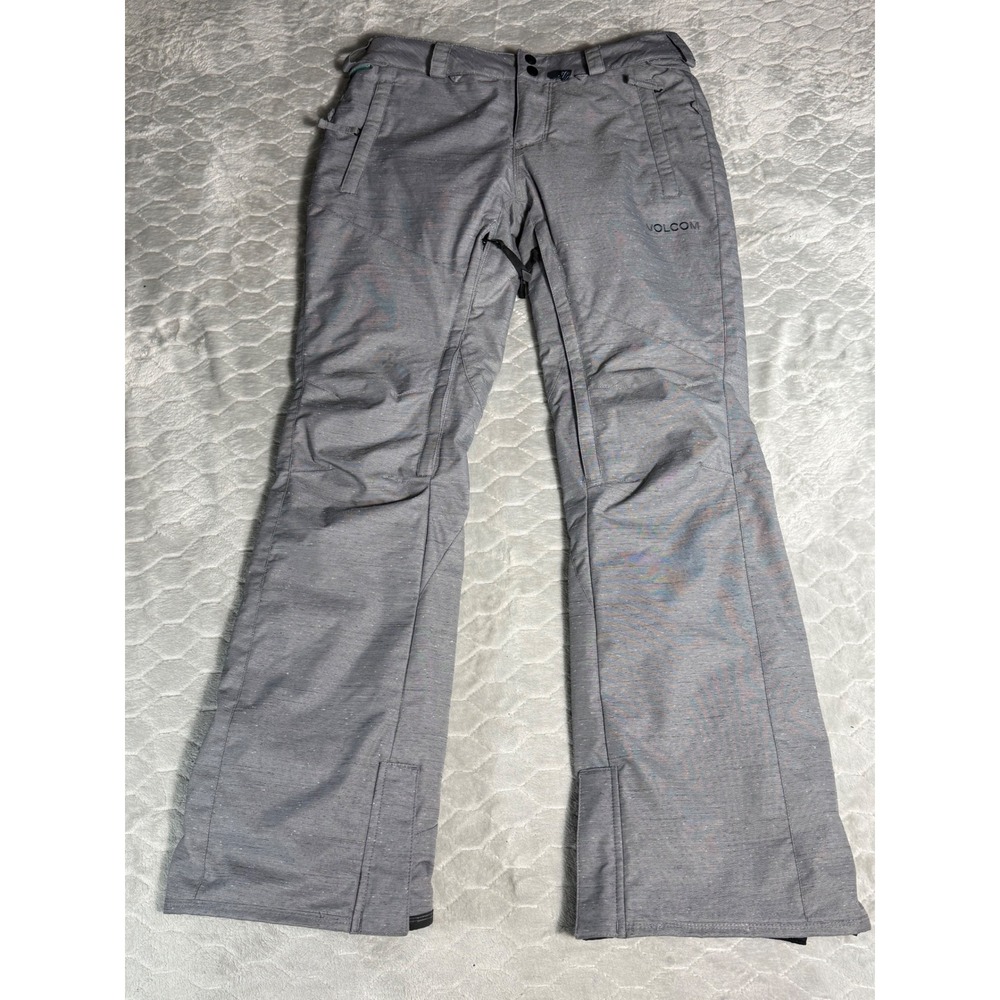 Volcom Modern Straight Snowboard Ski Pants Gray Women Small 15k Waterproof